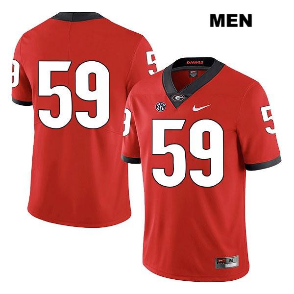 Georgia Bulldogs Men's Steven Nixon #59 NCAA No Name Legend Authentic Red Nike Stitched College Football Jersey MTW6056QB